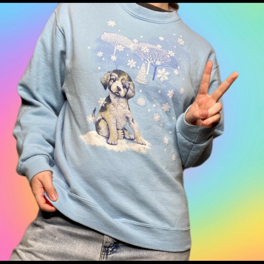 Vintage Puppy Dog Sweatshirt Pullover